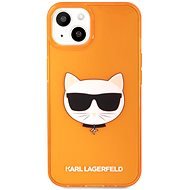 Karl Lagerfeld TPU Choupette Head Kryt na Apple iPhone 13 Fluo Orange - Kryt na mobil