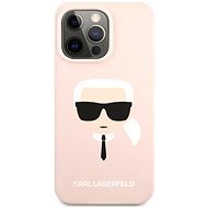 Karl Lagerfeld Liquid Silicone Karl Head Apple iPhone 13 Pro Max világos rózsaszín tok - Telefon tok