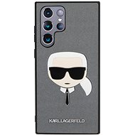 Karl Lagerfeld PU Saffiano Karl Head Back Cover for Samsung Galaxy S22 Ultra Silver - Phone Cover