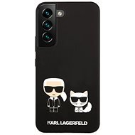 Karl Lagerfeld and Choupette Liquid Silicone Hátlap tok a Samsung Galaxy S22 készülékhez Black - Telefon tok