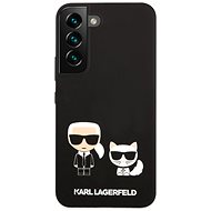 Karl Lagerfeld and Choupette Liquid Silicone Back Cover for Samsung Galaxy S22+ Black - Phone Cover