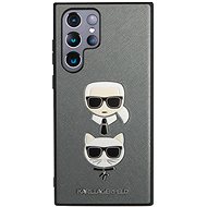 Karl Lagerfeld Saffiano K&C Heads Cover for Samsung Galaxy S22 Ultra Silver - Phone Cover