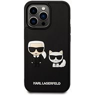 Karl Lagerfeld und Choupette 3D Hülle für iPhone 14 Pro Max Schwarz - Handyhülle