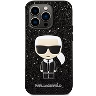 Karl Lagerfeld Glitter Flakes Ikonik Backcover für iPhone 14 Pro Black - Handyhülle