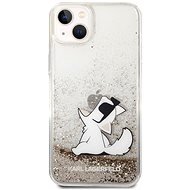 Karl Lagerfeld Liquid Glitter Choupette Eat iPhone 14 Plus hátlap tok - arany - Telefon tok