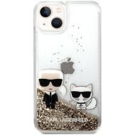 Karl Lagerfeld Liquid Glitter Karl and Choupette iPhone 14 hátlap tok - arany - Telefon tok