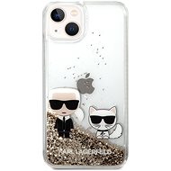 Karl Lagerfeld Liquid Glitter Karl and Choupette Back Cover for iPhone 14 Gold - Phone Cover