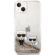 Karl Lagerfeld Liquid Glitter Karl and Choupette Back Cover für iPhone 14 Plus Gold - Handyhülle