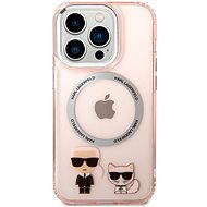 Karl Lagerfeld MagSafe kompatibilis Karl and Choupette iPhone 14 Pro tok - rózsaszín - Telefon tok