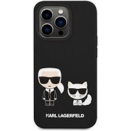 Karl Lagerfeld MagSafe kompatibilis Liquid Silicone Karl and Choupette iPhone 14 Pro Max tok - fekete - Telefon tok