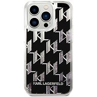 Karl Lagerfeld Monogram Liquid Glitter Back Cover for iPhone 14 Pro Black - Phone Cover