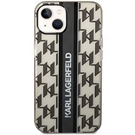 Karl Lagerfeld Monogram Vertical Stripe Back Cover für iPhone 14 Plus Black - Handyhülle