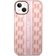 Karl Lagerfeld Monogram Vertical Stripe Back Cover for iPhone 14 Pink - Phone Cover