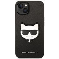 Karl Lagerfeld PU Saffiano Choupette Head Back Cover for iPhone 14 Black - Phone Cover
