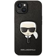 Karl Lagerfeld PU Saffiano Karl Kopf zurück Abdeckung für iPhone 14 Schwarz - Handyhülle