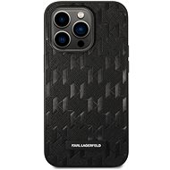 Karl Lagerfeld Saffiano Monogram Back Cover for iPhone 14 Pro Black - Phone Cover