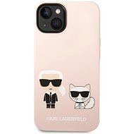 Karl Lagerfeld and Choupette Liquid Silicone Back Cover for iPhone 14 Pink - Phone Cover