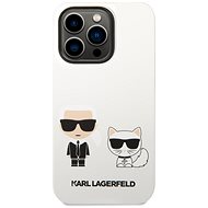 Karl Lagerfeld and Choupette Liquid Silicone Back Cover for iPhone 14 Pro White - Phone Cover