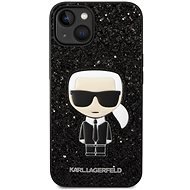 Karl Lagerfeld Glitter Flakes Ikonik Back Cover for iPhone 14 Plus Black - Phone Cover