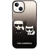 Karl Lagerfeld Gradient Karl and Choupette Back Cover for iPhone 14 Black - Phone Cover