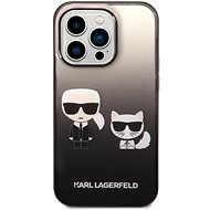 Karl Lagerfeld Gradient Karl and Choupette Back Cover for iPhone 14 Pro Black - Phone Cover