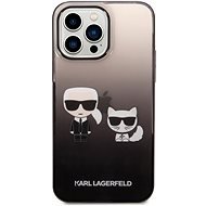 Karl Lagerfeld Gradient Karl and Choupette Back Cover für iPhone 14 Pro Max Black - Handyhülle
