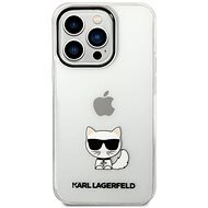 Karl Lagerfeld Choupette Logo Rückwand für iPhone 14 Pro Max Transparent - Handyhülle