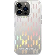 Karl Lagerfeld Iridescent Monogram Back Cover for iPhone 14 Pro Silver - Phone Cover