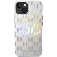 Karl Lagerfeld Iridescent Monogram Back Cover for iPhone 14 Silver - Phone Cover