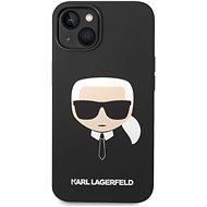 Karl Lagerfeld Liquid Silicone Karl Head Back Cover for iPhone 14 Black - Phone Cover