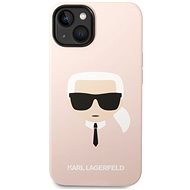 Karl Lagerfeld Liquid Silicone Karl Head Back Cover for iPhone 14 Pink - Phone Cover