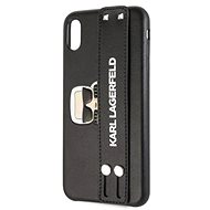 Karl Lagerfeld Head Hand Strap for iPhone XR, Black - Phone Cover