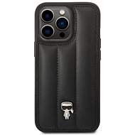 Karl Lagerfeld Quilted Puffy Ikonik Logo Back Cover for iPhone 14 Pro Black - Phone Cover