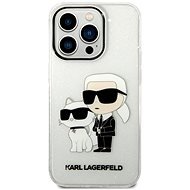 Karl Lagerfeld IML Glitter Karl and Choupette NFT hátlap iPhone 14 Pro Max készülékhez Transparent - Telefon tok