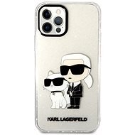 Karl Lagerfeld IML Glitter Karl and Choupette NFT Zadný Kryt pre iPhone 12/12 Pro Transparent - Kryt na mobil