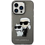 Karl Lagerfeld IML Glitter Karl and Choupette NFT Back Cover for iPhone 14 Pro Black - Phone Cover