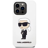 Karl Lagerfeld Liquid Silicone Ikonik NFT Back Cover for iPhone 14 Pro Max White - Phone Cover