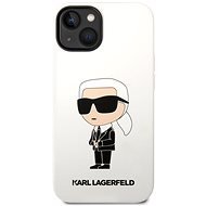 Karl Lagerfeld Liquid Silicone Ikonik NFT Back Cover for iPhone 14 Plus White - Phone Cover