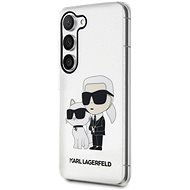 Karl Lagerfeld IML Glitter Karl and Choupette NFT Zadný Kryt na Samsung Galaxy S23+ Transparentný - Kryt na mobil