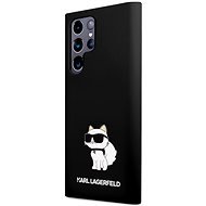 Karl Lagerfeld Liquid Silicone Choupette NFT hátlap a Samsung Galaxy S23 készülékhez Ultra Black - Telefon tok