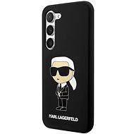 Karl Lagerfeld Liquid Silicone Ikonik NFT hátlap Samsung Galaxy S23 készülékhez, Black - Telefon tok
