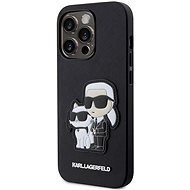 Karl Lagerfeld PU Saffiano Karl and Choupette NFT iPhone 14 Pro hátlap tok, fekete - Telefon tok