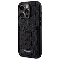 Karl Lagerfeld Saffiano Monogram Card Slot Zadní Kryt pro iPhone 14 Pro Black - Phone Cover
