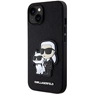 Karl Lagerfeld PU Saffiano Karl and Choupette NFT Back Cover for iPhone 13 Black - Phone Cover