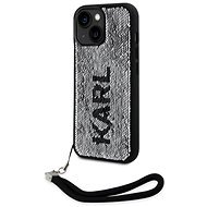 Karl Lagerfeld Sequins Reversible iPhone 13 fekete/ezüst tok - Telefon tok