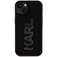 Karl Lagerfeld 3D Rubber Glitter Logo Karl iPhone 15 fekete tok - Telefon tok