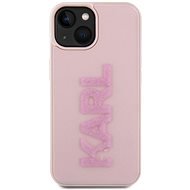 Karl Lagerfeld 3D Rubber Glitter Logo Karl Back Cover für iPhone 15 Rosa - Handyhülle