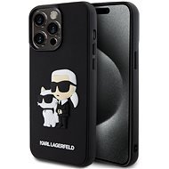 Karl Lagerfeld 3D Rubber Karl and Choupette Back Cover für iPhone 15 Pro Max Schwarz - Handyhülle