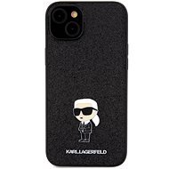 Karl Lagerfeld Fixed Glitter Metal Ikonik iPhone 15 Plus fekete tok - Telefon tok