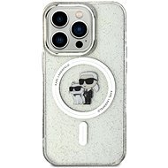 Karl Lagerfeld IML Glitter Karl and Choupette iPhone 15 Pro MagSafe átlátszó tok - Telefon tok